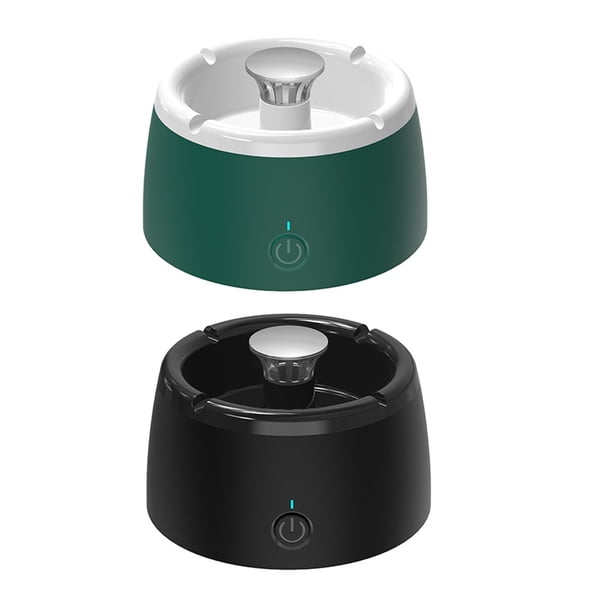 Muyoka Cenicero el茅ctrico sin humo 2 en 1 con filtro y ventilador, cenicero port谩til a bater铆a, purificador de aire para coche de oficina en casa