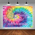 thumbnail image 4 of Fondo de fotografía con efecto tie-dye arcoíris y un dígito para 10 cumpleaños, decoración para fiesta de cumpleaños de niña., 4 of 5