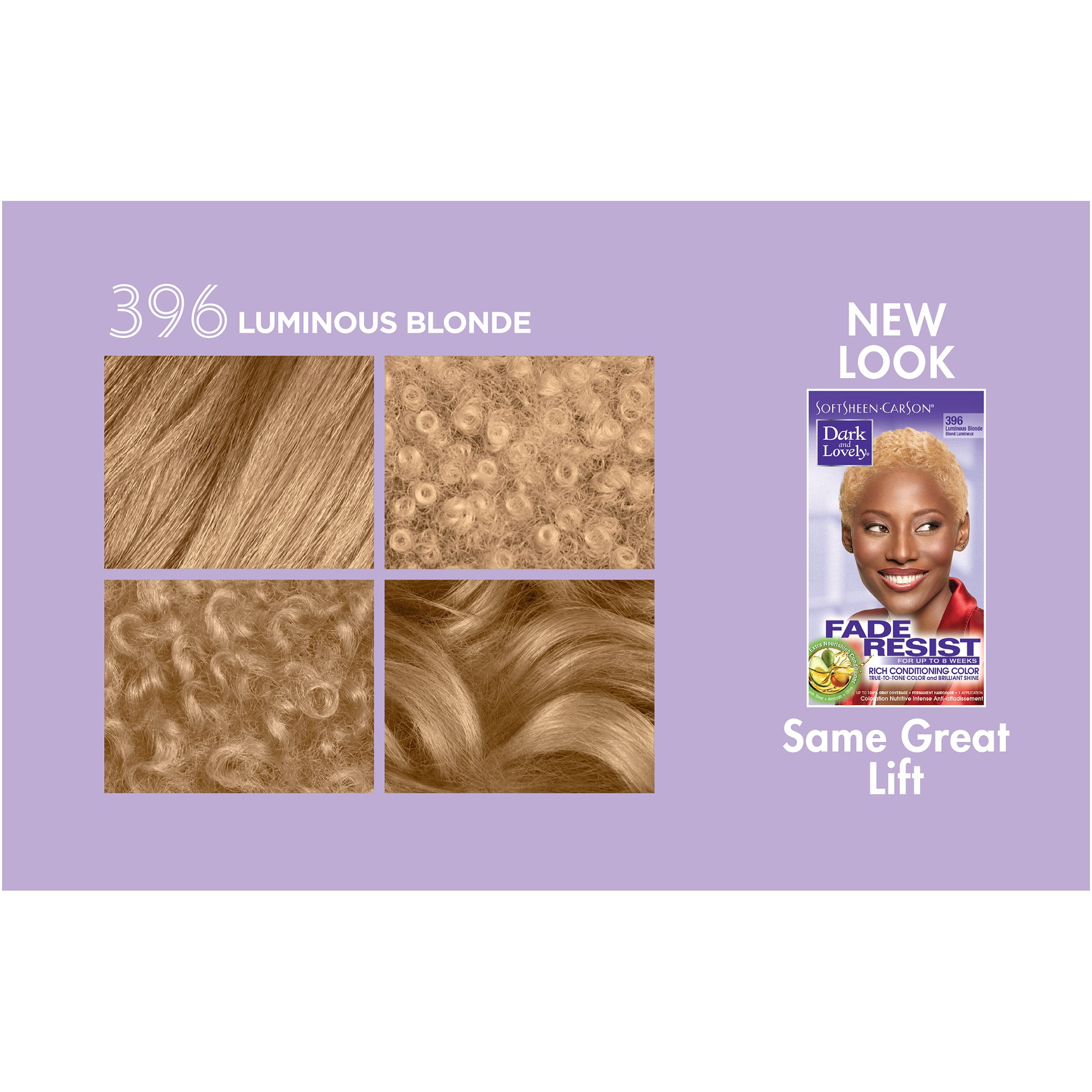 2 Pack Dark & Lovely Color #396 Luminous Blonde