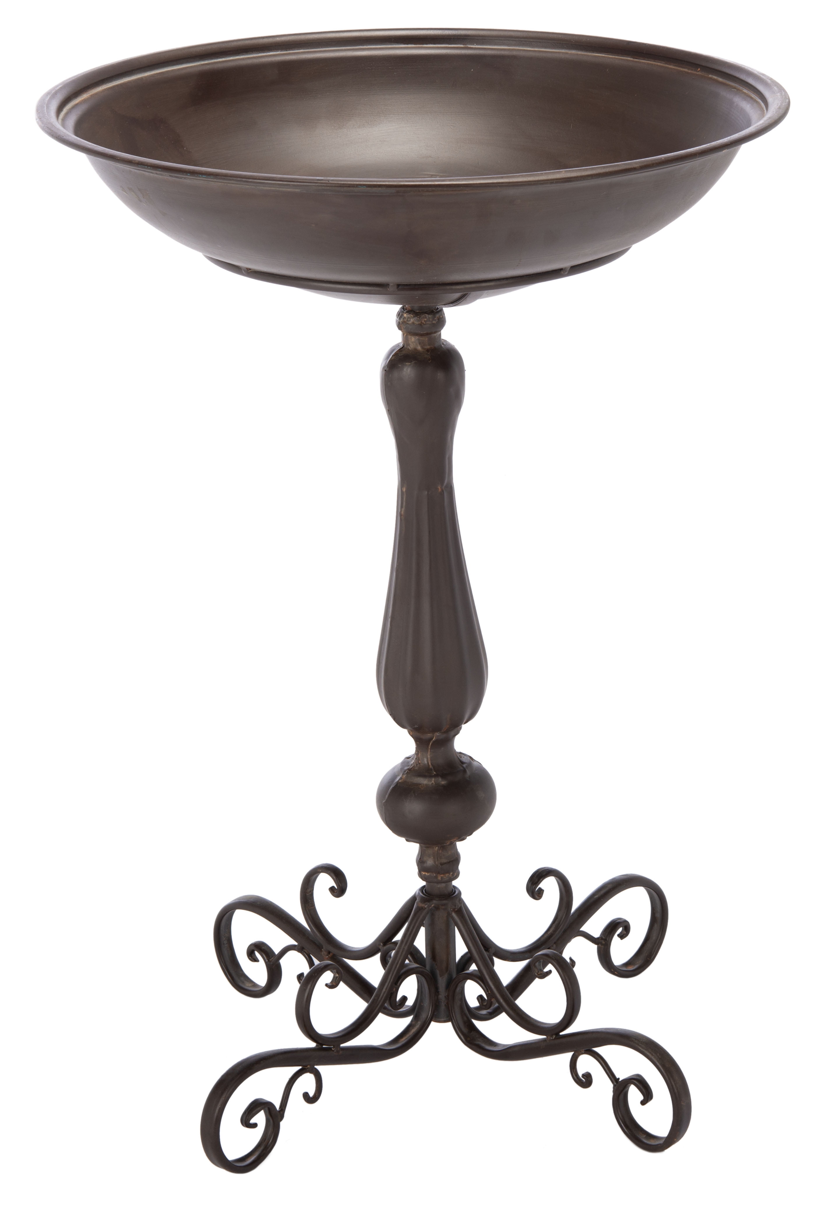 SAFAVIEH Orian Solid Rustic Outdoor Patio Bird Bath, Rustic Brown