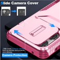 thumbnail image 3 of Rugged Case for Motorola Moto G Stylus 2025 with Slide Camera Cover & Drop Protection Pink, 3 of 5
