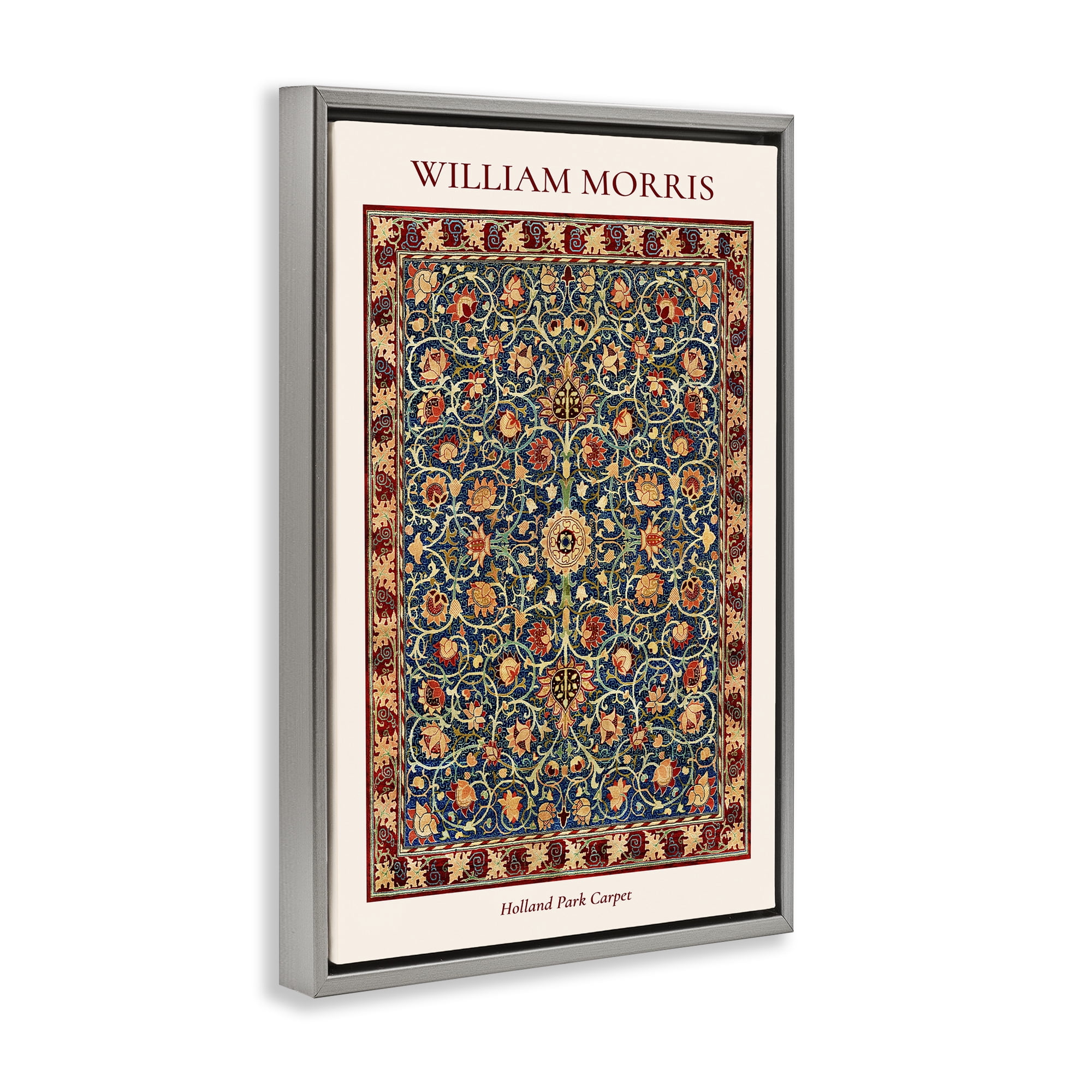 Stupell Industries Holland Park William Morris Design Gray Framed Floater Canvas Wall Art, design by Vintage Hustle