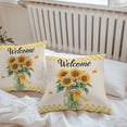 thumbnail image 7 of Waterproof Throw Pillow Covers Set of 2, 24x24 Inch Spring Sunflower Decorative Pillowcases Outdoor Pillow Slip Cushion Covers Set for Couch Tent Yellow Butterfly Plaid Beige Vintage, 7 of 7