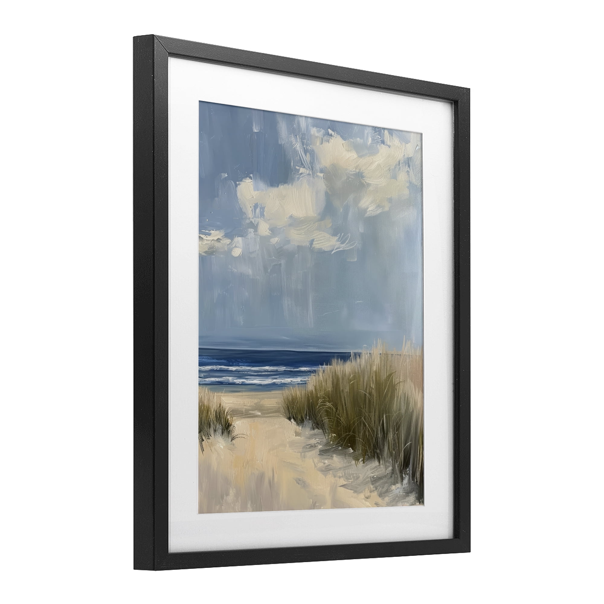Stupell Industries In The Dunes By The Sea Black Framed Print Under Glass, design by Petal Prints Design