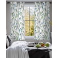 thumbnail image 3 of Blue Green Eucalyptus Sheer Curtains 54 Inch Length 2 Panels Set for Living Room/Bedroom, Spring Botanical Leaves Weeping Kitchen Curtains Grommet Semi-Sheer Curtains Window Treatments 42"x54"x2, 3 of 7