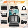 thumbnail image 3 of Yspwyqan Backpack Set for Primary Elementary, Aesthetic Horse Kids Backpack Set 4Pcs with Lunch Box Pencil Case, 17" Double Zipper Lightweight Schoolbag Fits 14" Laptop for Travel, 3 of 7