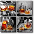 thumbnail image 2 of Wine Wall Art Kitchen Decor 12x12 Modern Black and Grey Wine Glass Canvas Pictures Prints Framed Artwork Dining Room Bar Poker Room Man Cave Wall Decor 4 Piece Small Set, 2 of 6