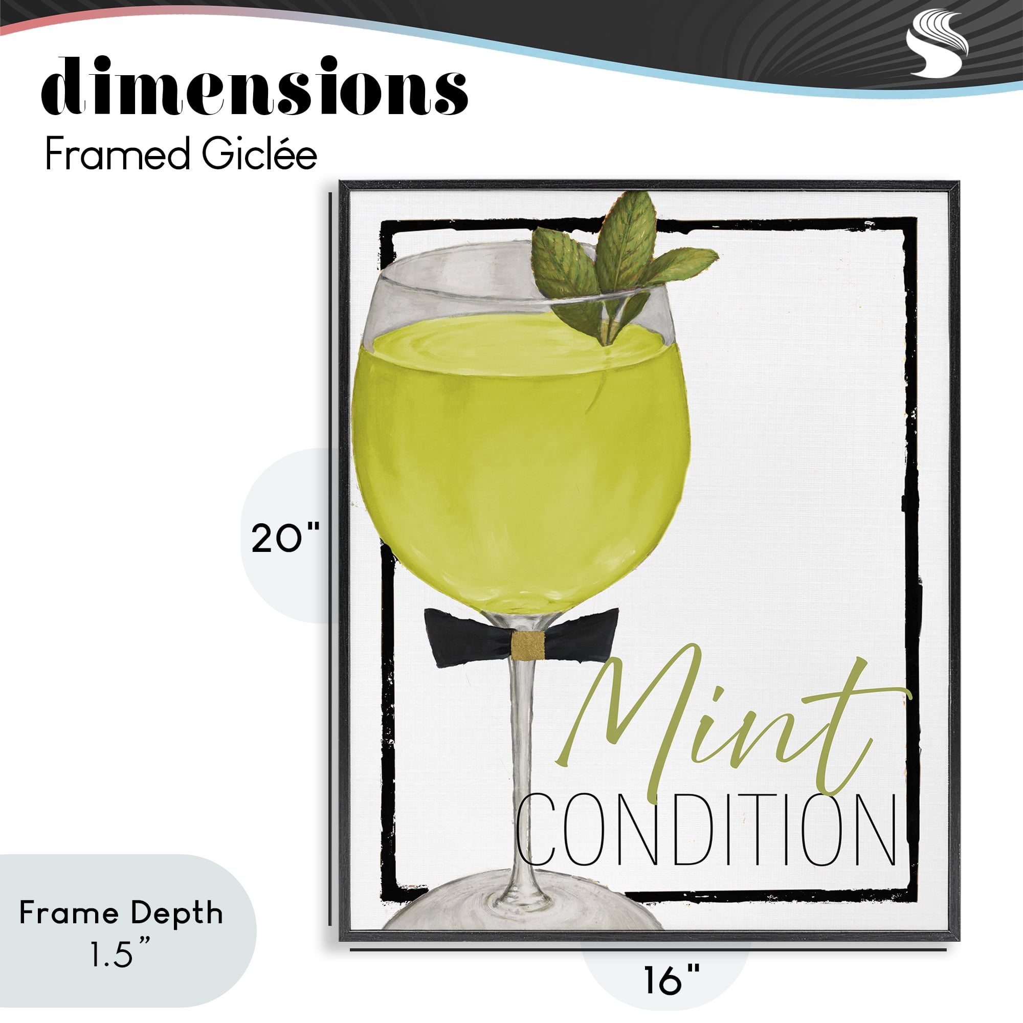 Stupell Industries Mint Condition Cocktail Black Framed Giclee Art, design by Lorenzo Collective