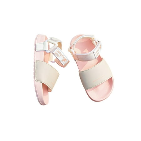 

SIMANLAN Children Sandal Slip On Casual Shoes Summer Flat Sandals Kids Hook & Loop Boys Girls Beach Pink Style B 1Y