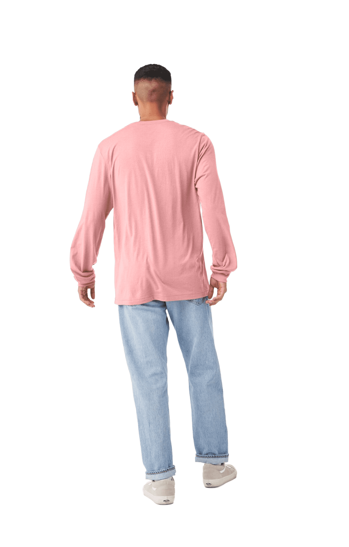 BELLA+CANVAS Adult Long Sleeve Personalized T-Shirt, Create Your Own Designs, Pink, XXL, Unisex