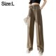 thumbnail image 2 of Pantalones Palazzo de cintura alta para mujer, informales, con bolsillos y cinturón, de pierna ancha, 2 of 5