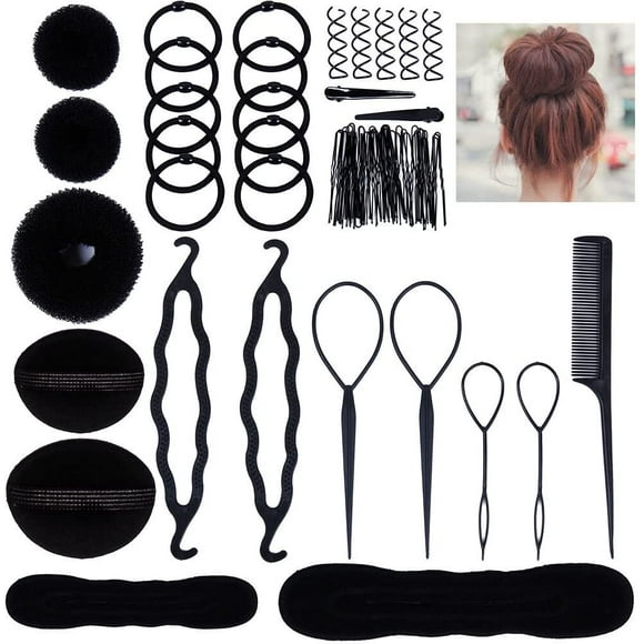 Hair Styling Accessory, Braiding Styling Hair Styling Tool Set Black