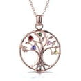 thumbnail image 3 of Sterling Silver Multi-Color Gemstone Tree of Life Pendant Necklace, 3 of 4