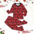 thumbnail image 2 of Toddler Christmas Outfit Boys Kids Pajamas Cotton Long Sleeve Matching Holiday Set Girls Kids Xmas Jammies Size 3-4T, 2 of 5