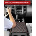 thumbnail image 5 of KBH Center Console Cover for Ford F150 2004-2014/Expedition 2007-2014, Leather Middle Console Lid Armrest Cover for Lincoln Mark LT 2006-2008, Black-Red Stitches, 5 of 8