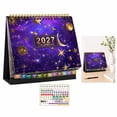 thumbnail image 4 of 2027 Desk Calendar, 12-Month Floral Desktop Flip Calendar, January to December Monthly Planner with Twin Wire Binding, Home Office Schedule Organizer, 4 of 8