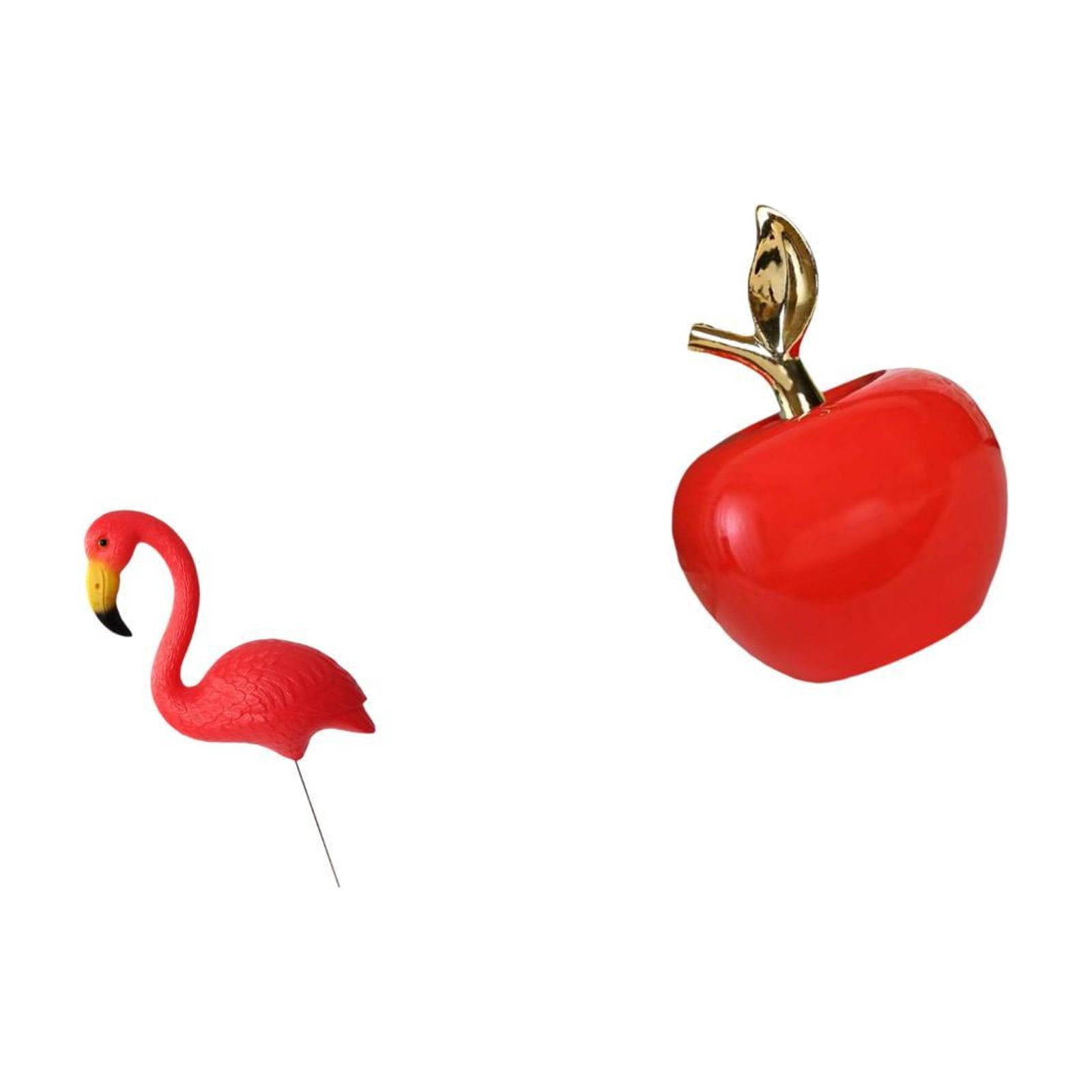 Miulika Flamingo Fairy Garden Stake Sculpture and Ceramic Figurine Ornament for Holiday Spring Backyard Yard Art Home Decoration