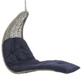 thumbnail image 4 of Modway Landscape Rattan & Fabric Patio Swing Chair in Light Gray and Navy, 4 of 7