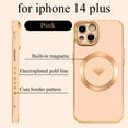 thumbnail image 2 of for iPhone 14 Plus Case Compatible with MagSafe, Luxury Love Heart Soft Phone Case, Full Camera Lens Protection Magnetic Case for iPhone 14 Plus for Women Girls (6.7") - Pink, 2 of 14
