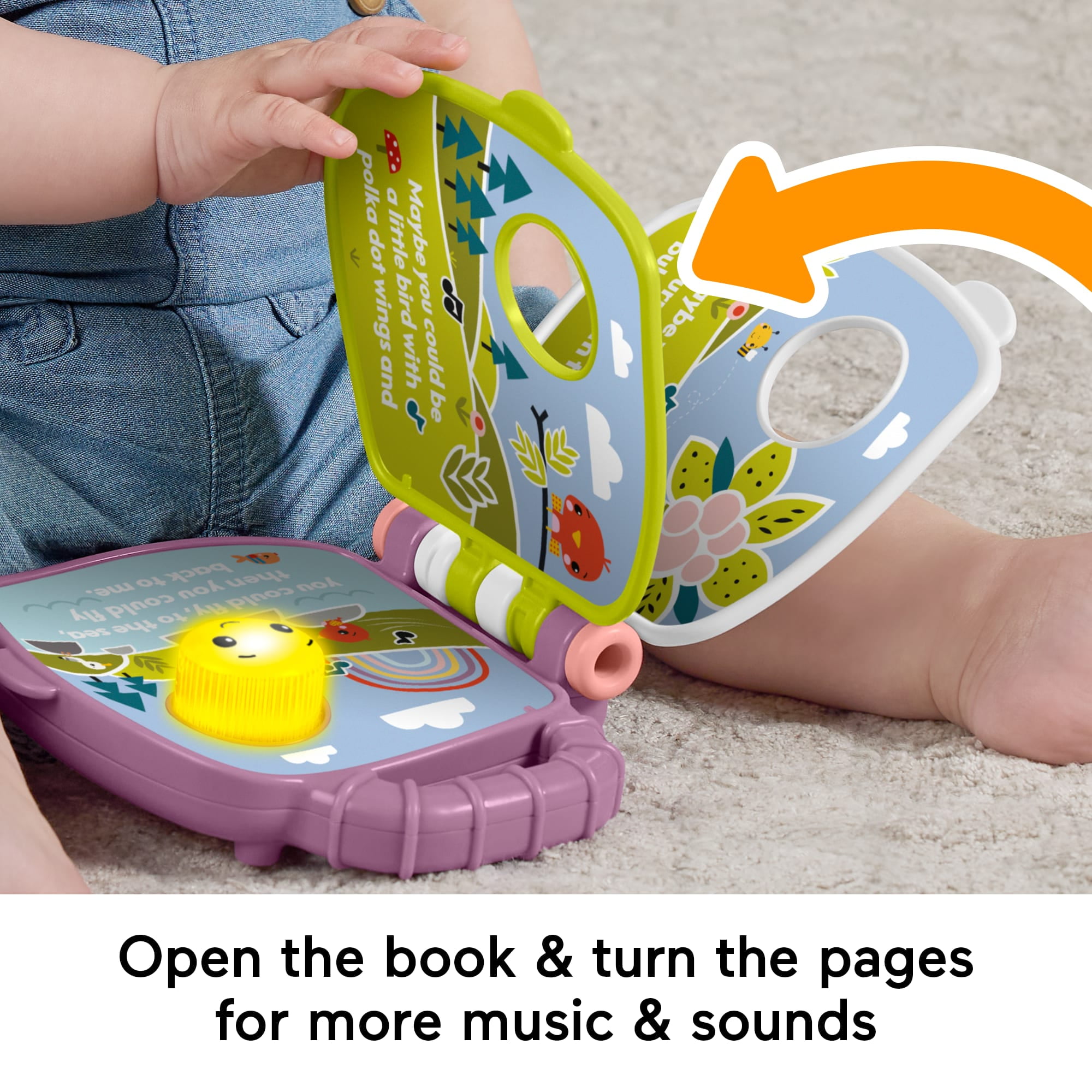 Fisher-Price Purple Monkey Musical Storybook Electronic Learning Toy for Baby & Toddler