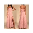 thumbnail image 3 of Yunliwuli Women Strapless Dress Summer Floral Jacquard Cutout High Split A-Line Party Dress for Cocktail Beach Streetwear, 3 of 8