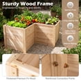 thumbnail image 6 of Costway 24'' L-Shaped Deep Root Planter Box Wooden Raised Garden Bed with Open-Ended Base, 6 of 9