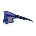 thumbnail image 6 of Kids Size Boys Xloop Shield Color Mirror Plastic Wrap Around Sport Sunglasses Blue - Blue Mirror, 6 of 7