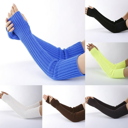 

Biplut Long Arm Sunscreen Glove Easy Cleaning Warm Acrylic Summer Stretchy Long Mitten for Decoration
