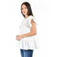 thumbnail image 2 of Blusa de popelina con encanje Roman Fashion /Juvenil, 12604 (Blanco) blanco CH, 2 of 6