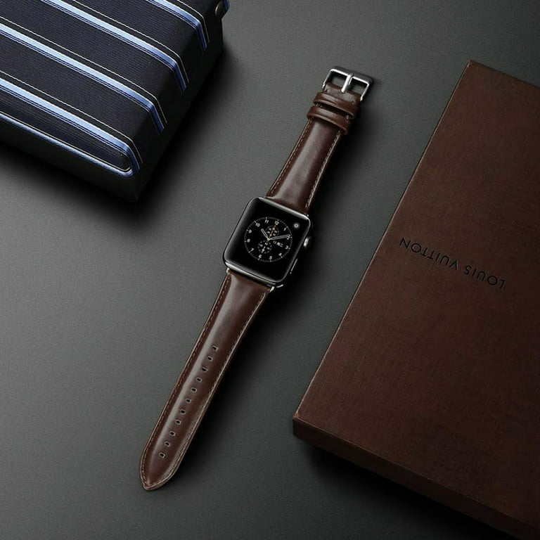 lv leather strap for apple watch