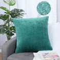 thumbnail image 1 of PiccoCasa Soft Water Repellent Throw Pillow Covers Peacock Blue 16x16 Inch, 1 of 7