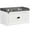 White, variant on Elevated Dog Feeding Station with Storage Drawer for Large Dogs, White MDF Dog Food Cabinet with 2 Removable Stainless Steel Bowls, 23.5L x 11.75W x 14.25H Inches