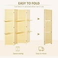thumbnail image 5 of Spaco 4-Panel Folding Room Divider with Storage Shelves, 6 Ft Freestanding Bamboo Privacy Screen Panel for Indoor as Living Room, Entryway, Natural, 5 of 8