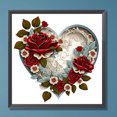 thumbnail image 3 of Pintura de diamante 5D DIY Taladro redondo completo Love Roses Kit Decoración del hogar (NH3682), 3 of 9