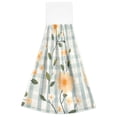thumbnail image 7 of Haosy 2 Pack Kitchen Wash Cloths with Hanging Loops Absorbent Absorbent Quick Drying Hand Towels, Peach Floral with Gingham, 7 of 7