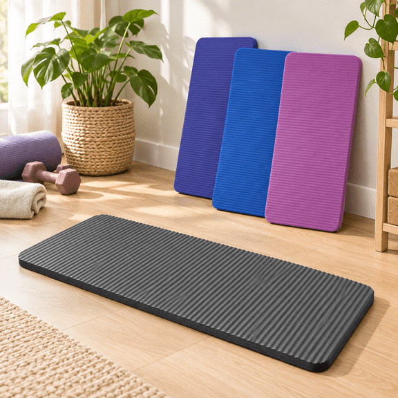 Yoga Exercise Mat with Non Slip Surface Lightweight Fitness Pad for Pilates Workout Stretching Home Gym Floor Exercises