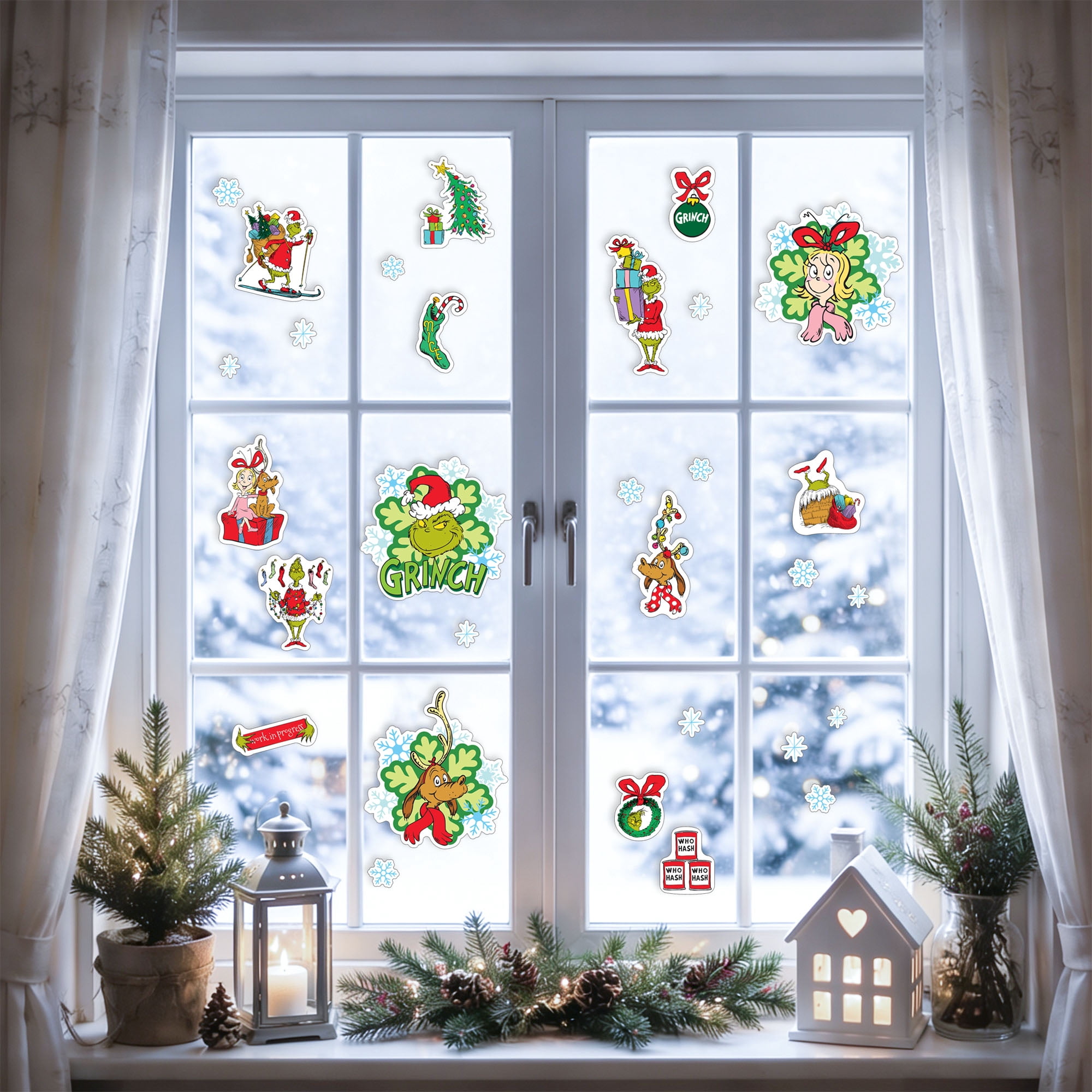 The Grinch Christmas Window Clings – Holiday Decoration Box Set