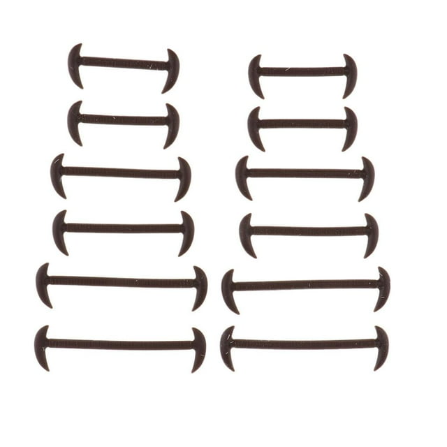 12x Easy Cordones de zapatos Cordones elásticos Adultos Zapatils Oxfords Zapatos de vestir Cuerdas Cordón marrón Baoblaze Zapatos de vestir sin cordones