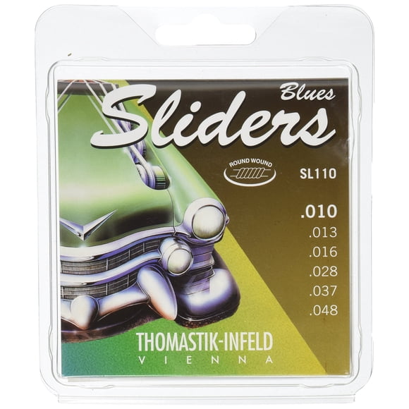 Thomastik-Infeld SL110 Electric Guitar Strings, Sliders Blues 6 String Set with Round Wound Nickel E, B, G, D, A, E Set
