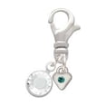 thumbnail image 2 of Delight Jewelry Silvertone Mini December - Teal Crystal Heart - Silvertone Clip on Charm with Clear Crystal Drop, 2 of 4
