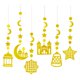 thumbnail image 1 of 6 serpentinas decorativas para Ramadán Eid Mubarak, suministros para fiestas de Ramadán Mubarak Oro, 1 of 9