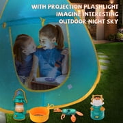 FUN LITTLE TOYS 17Pcs Kids Camping Pretend Play Set, Pop Up Play Tent with Light Up Stove Lantern Binoculars, Outdoor Adventure Toy Christmas Birthday Gifts for Toddlers Boys Girls Ages 3+