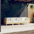 thumbnail image 1 of vidaXL 4 Piece Garden Lounge Set with Cream Cushions Solid Pinewood, 1 of 3