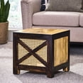 thumbnail image 3 of 16-Inch Mango Wood and Cane Wicker Stool - Beautify Your Living Area, 3 of 6