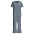 thumbnail image 6 of FNFYFH Scrubs for Women Set Medical Uniform V-Neck Top and Straight Leg Pants Soft Stretch Workwear with Pockets, 6 of 9