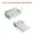 thumbnail image 5 of 63.8" Queen Pull Out Sofa Bed, 3-in-1 Convertible Sleeper Sofa with Side Storage,Multi-Functional Velvet Loveseat Bed for Living Room,Bedroom,Apartment,Office,Beige, 5 of 9