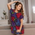 thumbnail image 3 of Sikiie Wild Berries Print Women's Short-sleeved Nightdress, Round Neck Pullover Nightdress Pajamas Summer Home Wear, 3 of 6