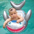thumbnail image 2 of Children Kids Swimming Ring Seat Cartoon Shark Shape Inflatable Pool Floating Water Toy, 2 of 4