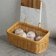 thumbnail image 5 of Wall Mount Fruit Basket,Rattan Woven Organizer Basket,Wall Hanging Basket Imitation Rattan Woven Storage Basket Retro Farmhouse Decor Hanging Fruit Basket ﻿, 5 of 6
