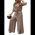 thumbnail image 1 of Camisa de Playa de Larga para Mujer, Blusa, Traje de Baño, Cuello Abotonado Marrón L, 1 of 10